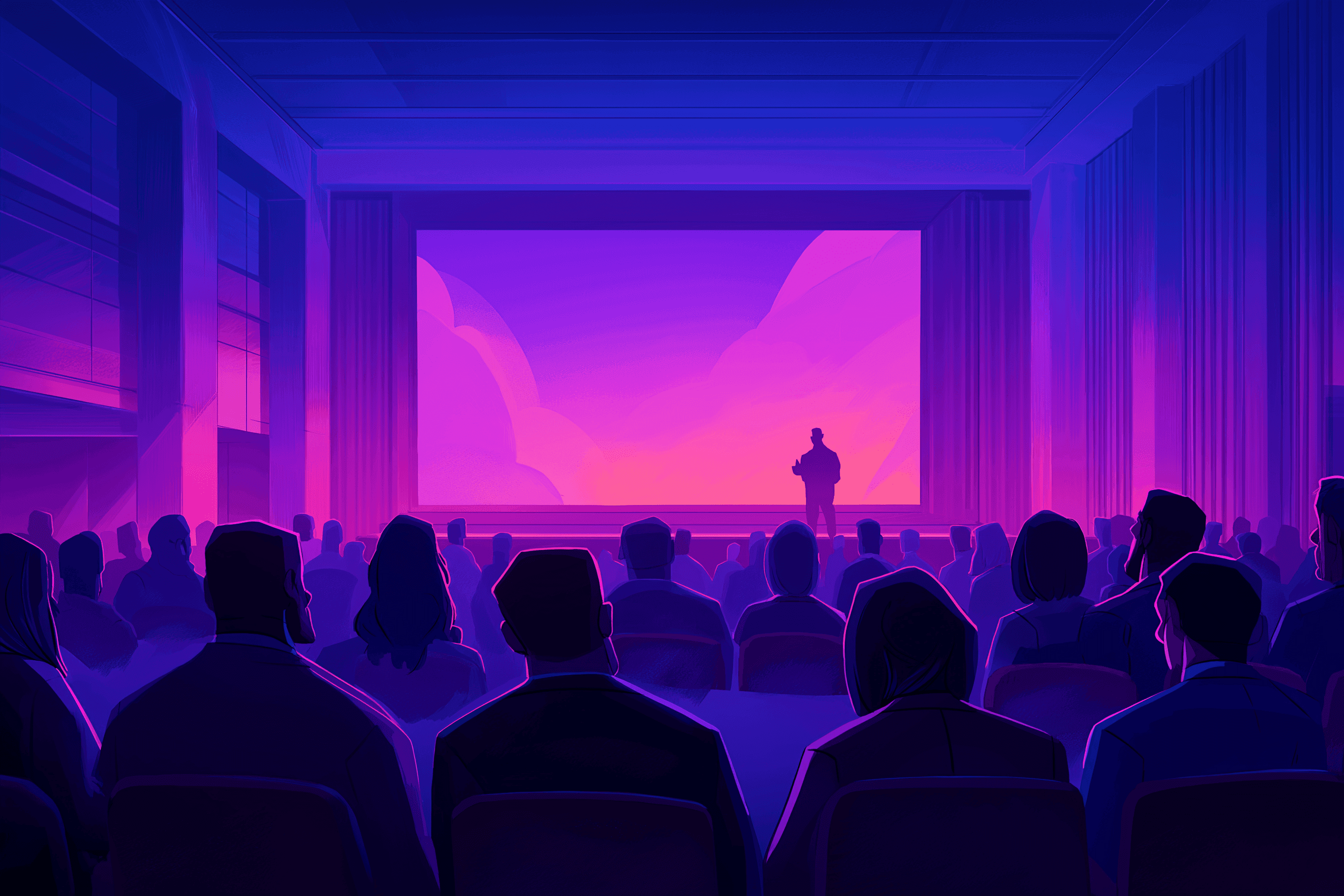 People listening to an event, illustrative